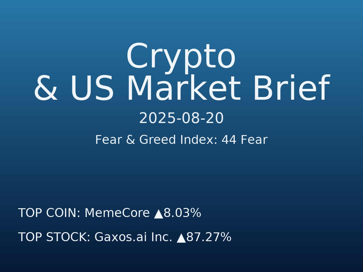 Crypto & US Market Brief — 2025-08-20