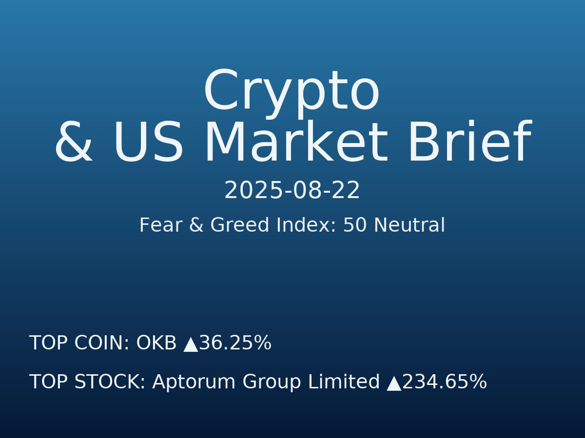 Crypto & US Market Brief — 2025-08-22