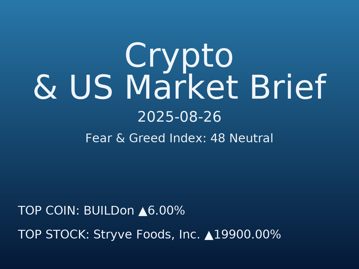 Crypto & US Market Brief — 2025-08-26