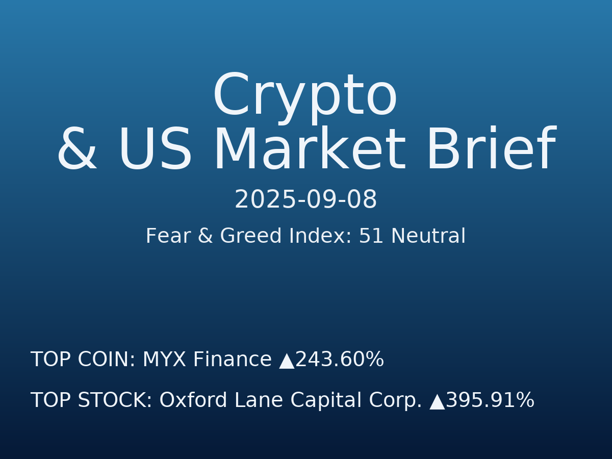 Crypto & US Market Brief — 2025-09-08