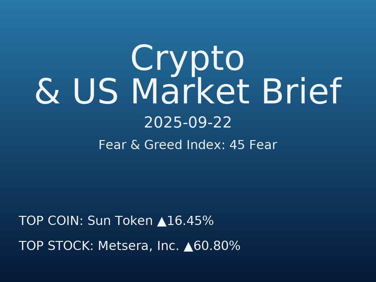 Crypto & US Market Brief — 2025-09-23