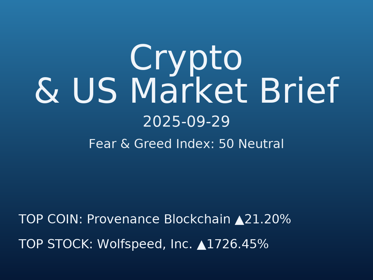 Crypto & US Market Brief — 2025-09-30