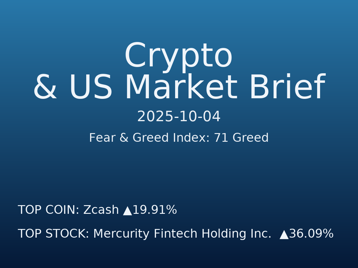 Crypto & US Market Brief — 2025-10-05