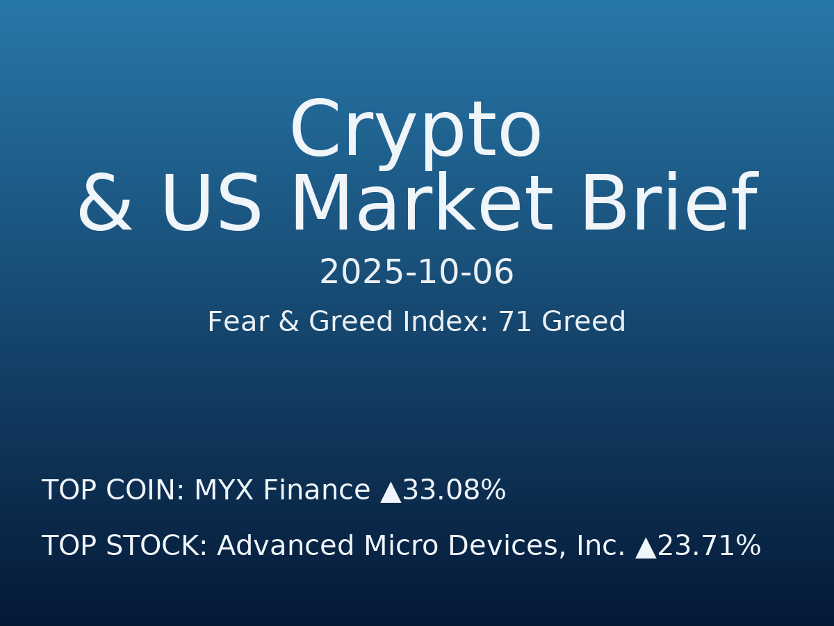 Crypto & US Market Brief — 2025-10-07
