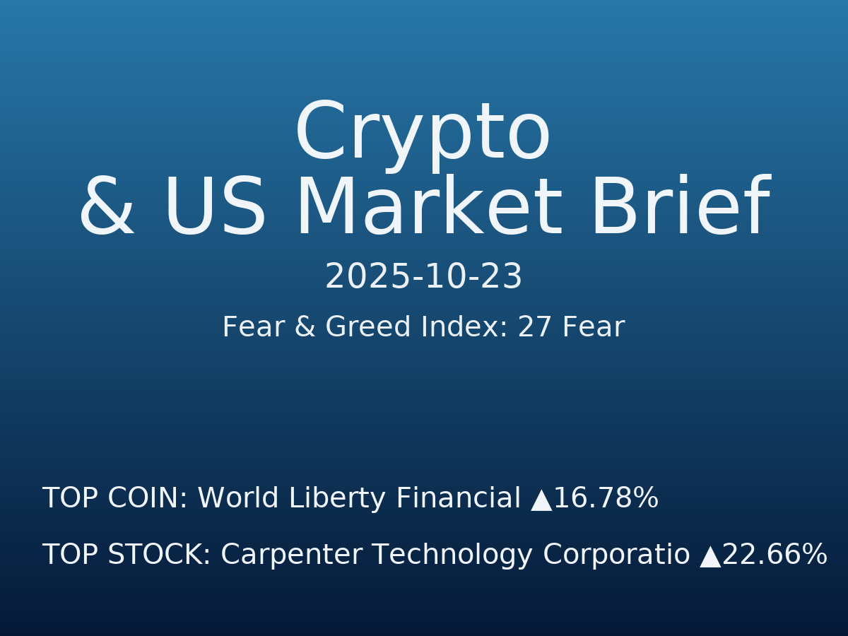Crypto & US Market Brief — 2025-10-24