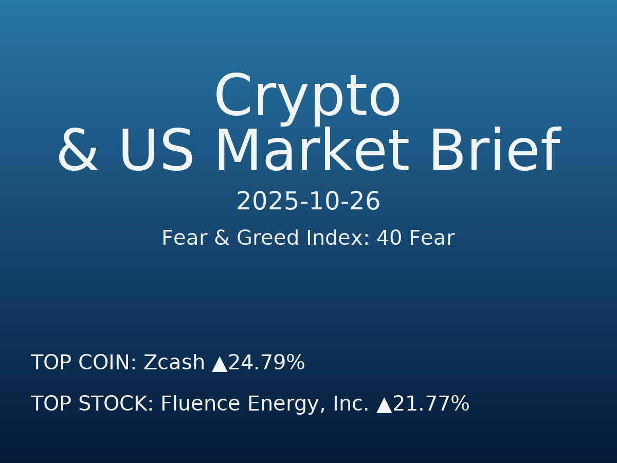 Crypto & US Market Brief — 2025-10-27