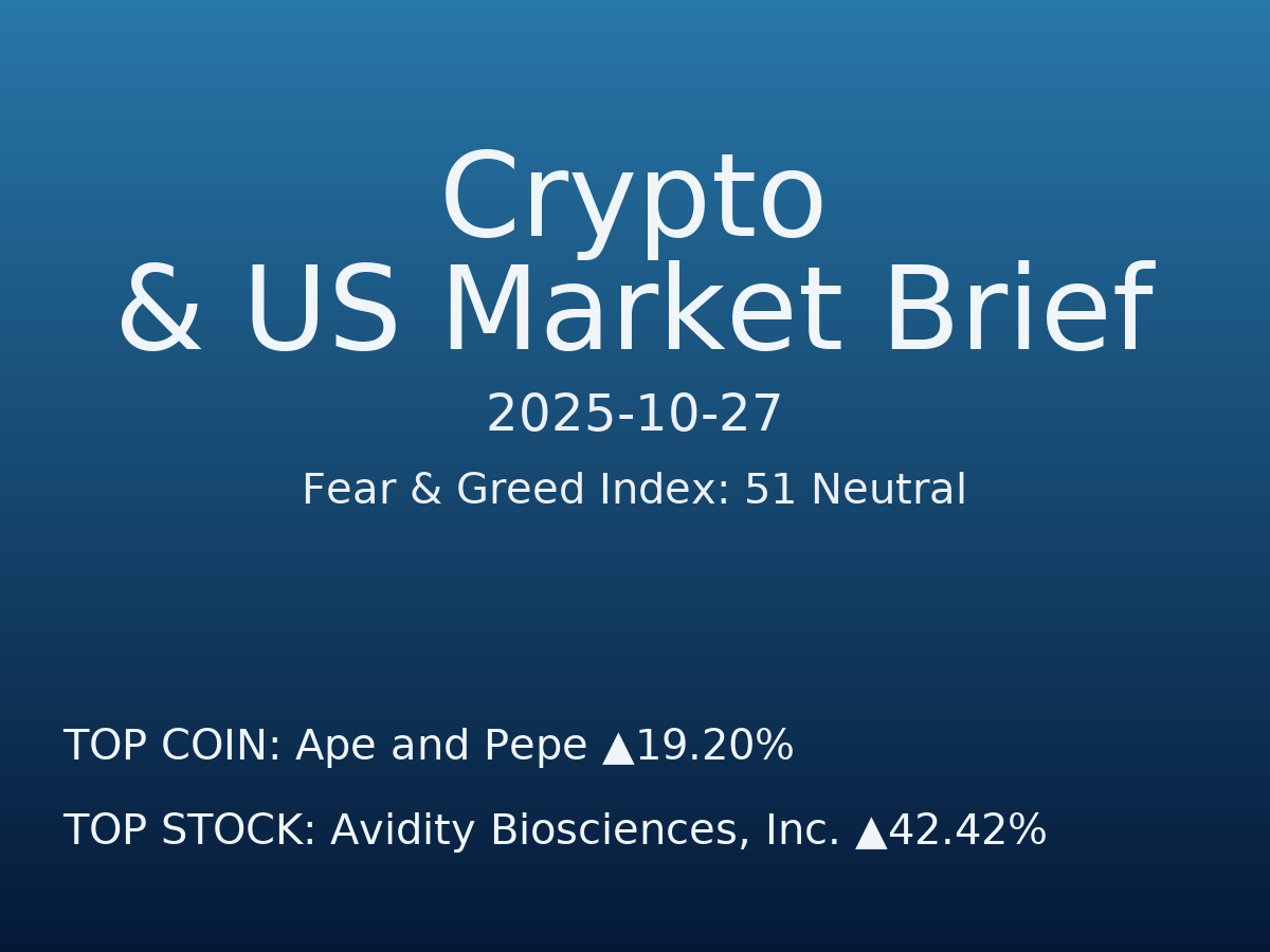 Crypto & US Market Brief — 2025-10-28