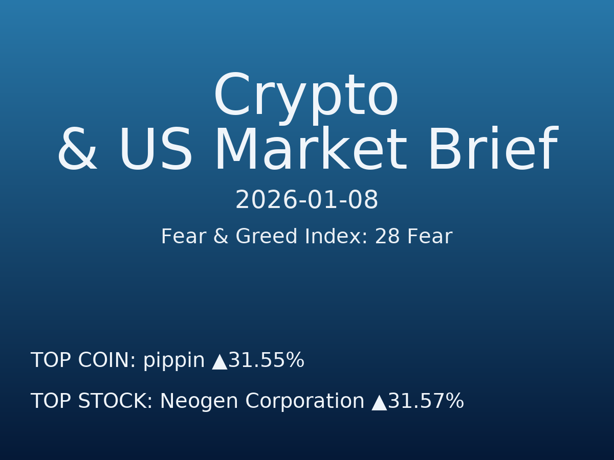 Crypto & US Market Brief — 2026-01-09