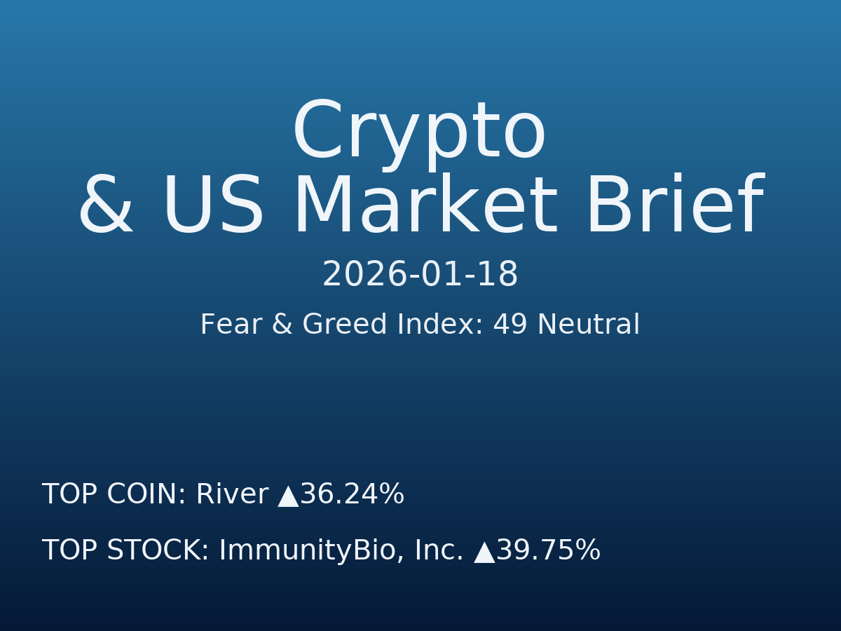 Crypto & US Market Brief — 2026-01-19